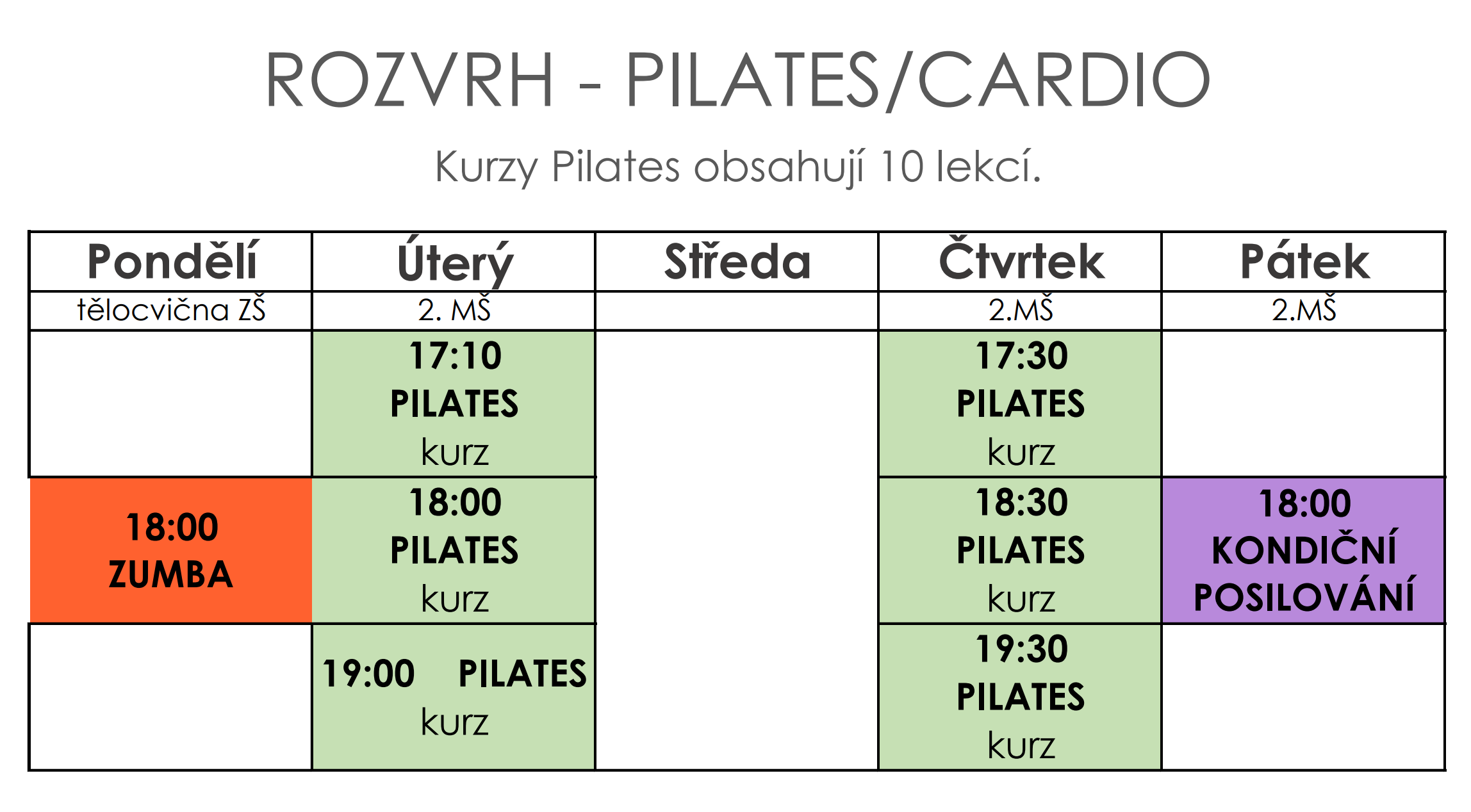 rozvrh
