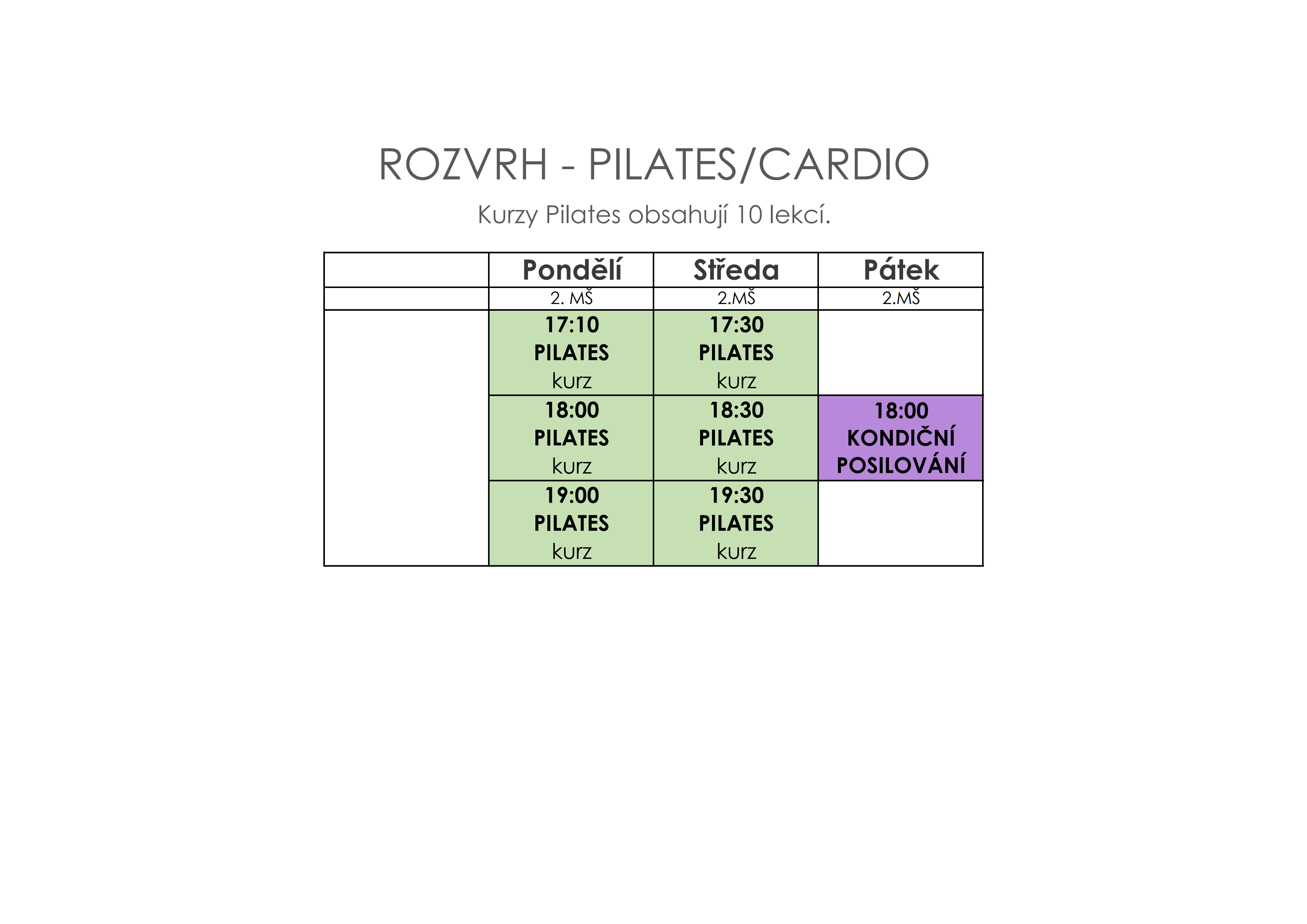 rozvrh