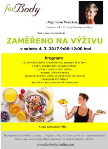 NOVINKA - Seminář "Zaměřeno na výživu"