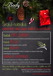 VÁNOČNÍ DÁRKOVÉ CERTIFIKÁTY A BALÍČKY