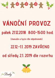 Vánoční provozní doba